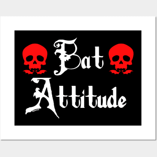 Bat Attitude (Red Version) Posters and Art